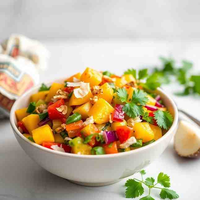 Zesty Mango Chow Food - Spicy Caribbean Salad